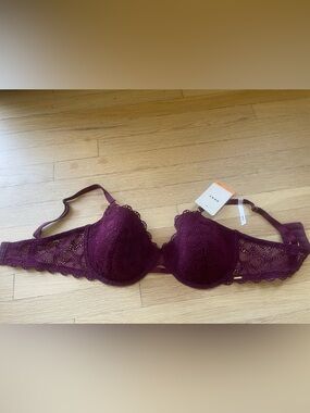 DKNY Lace Underwire Bra in Deep Plum